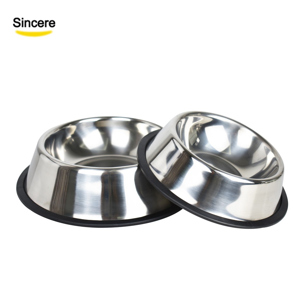 Nonslip Pet Food Bowl Stainless Steel Dog Bowl Cat Bowl