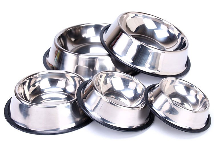 Nonslip Pet Food Bowl Stainless Steel Dog Bowl Cat Bowl