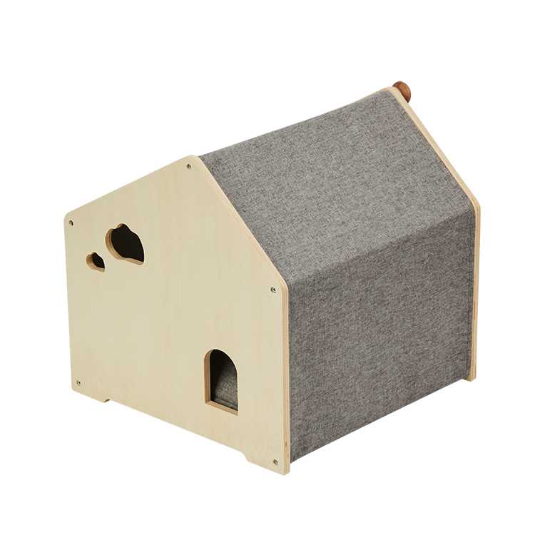 ODM OEM Cat House Wooden Pet Bed Wood Cat