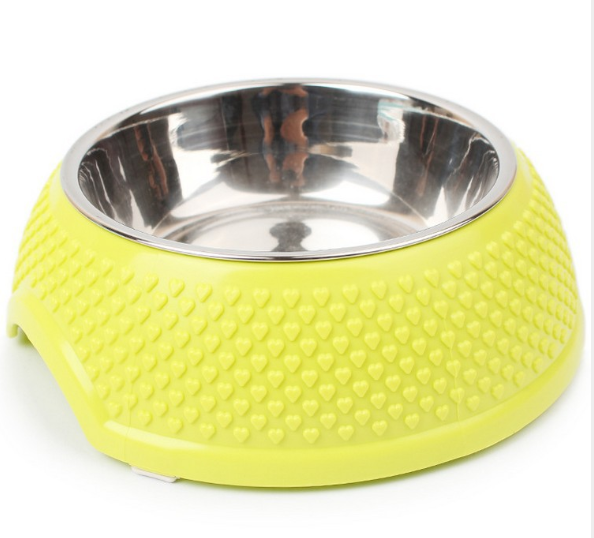 PP Stainless Steel Pet Bowl Heartshaped Dog Bowl
