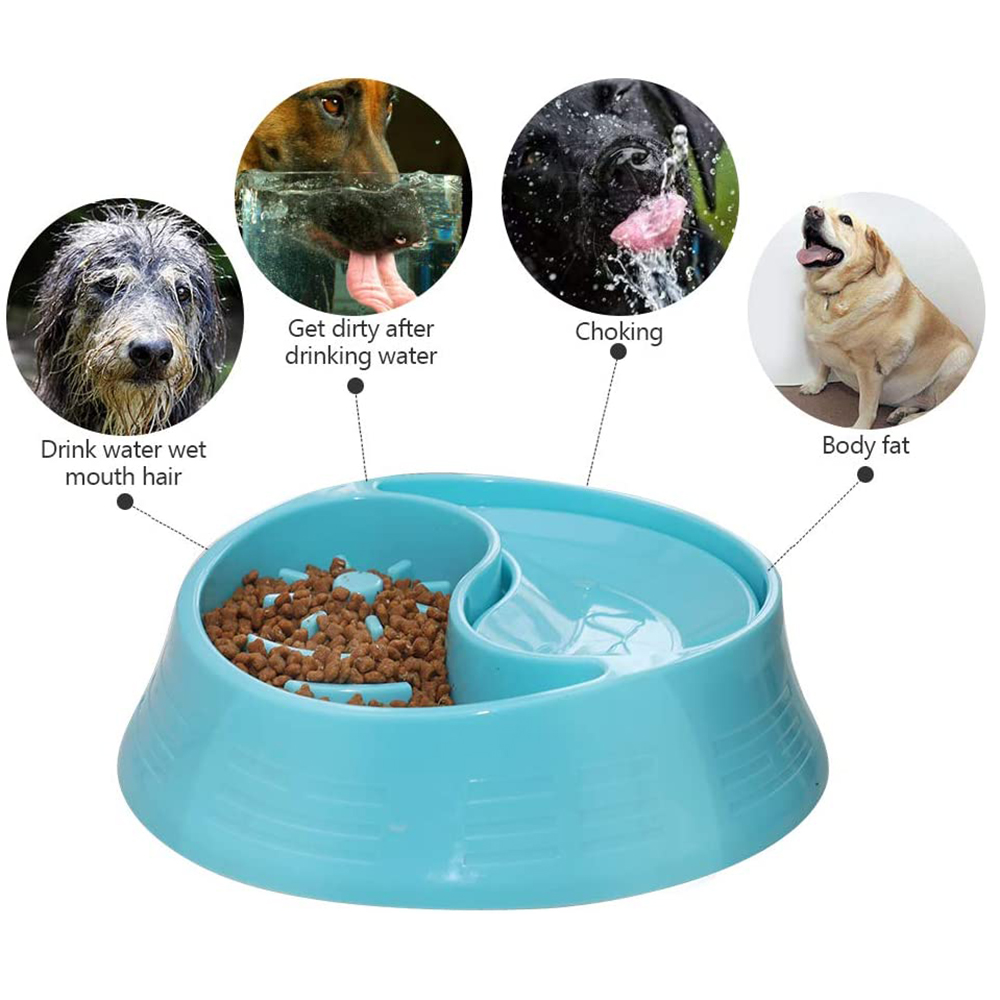 Pet Bowl 2 In 1 Slow Water Feeder Dog Bowl Insert Anti Gulping Pet Bowl Dog
