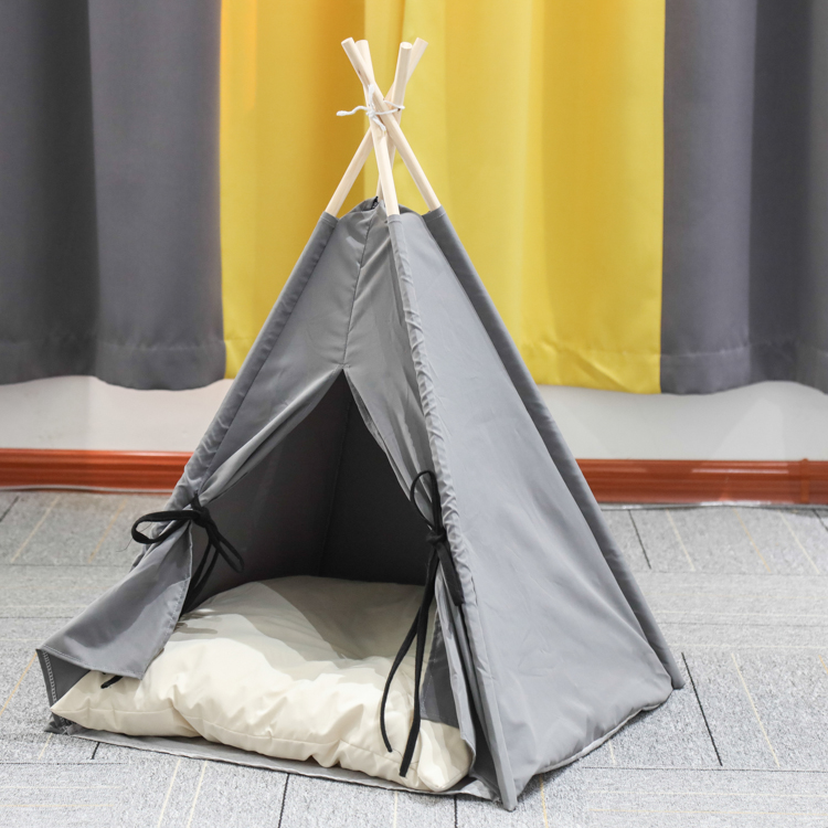 Pet Cat Dog Tent House With Cushion Portable Puppy Small Animals Dog Tent Bed Teepee