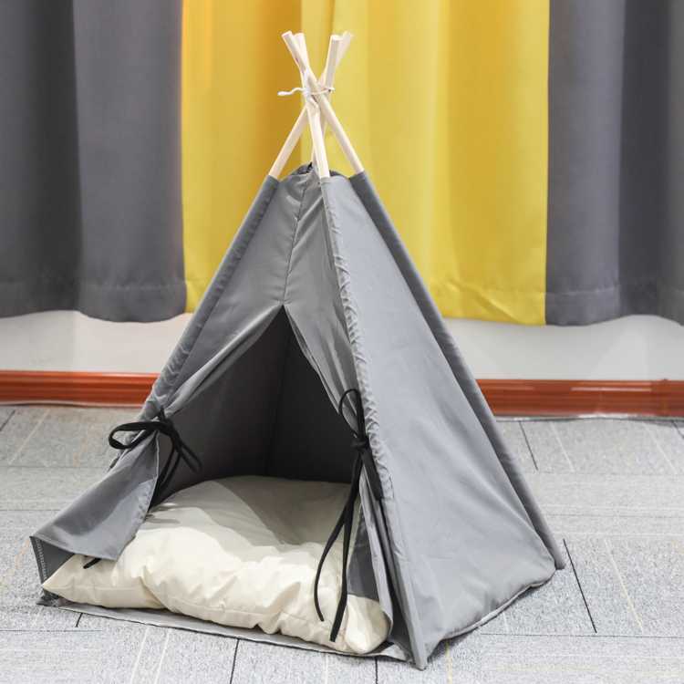 Pet Cat Dog Tent House With Cushion Portable Puppy Small Animals Dog Tent Bed Teepee