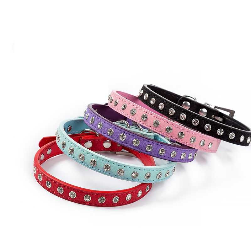 Pet Collar Diamond Dog Collar Microfiber Soft Comfortable Cat Collar