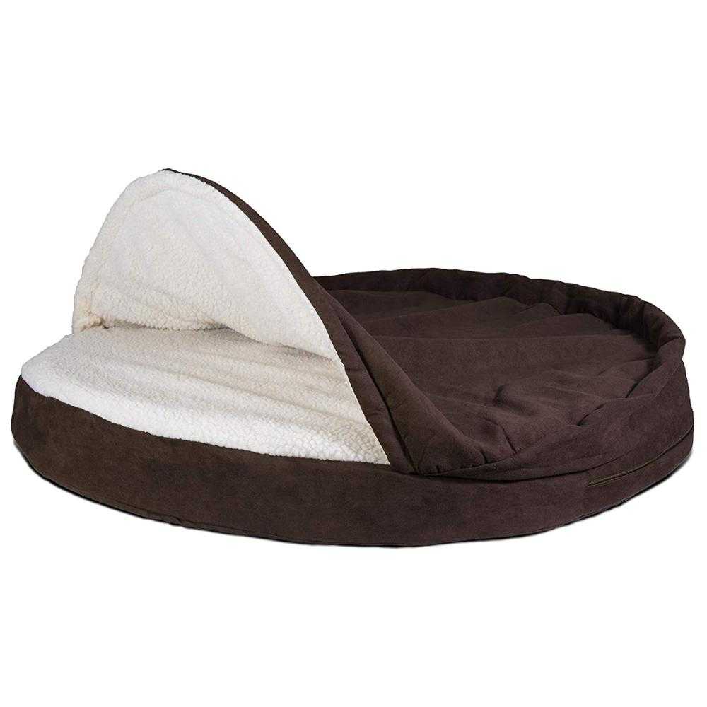 Pet Dog Bed Orthopedic Round Cuddle Nest Snuggery Burrow Blanket Pet Bed Removable Cover Dogs Cats