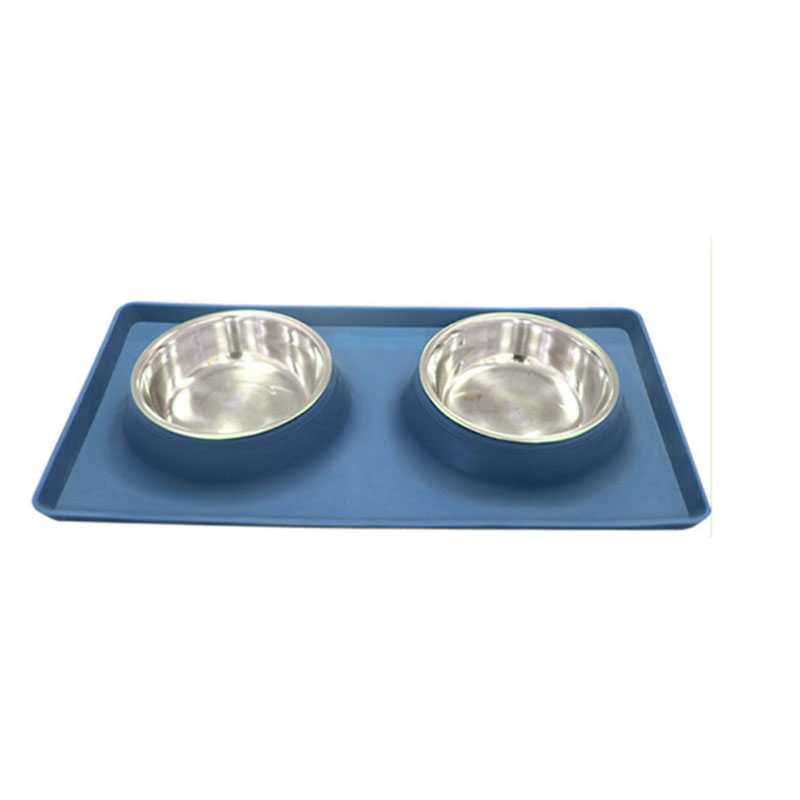 Pet Dog Bowls 2 Stainless Steel Dog Bowl With No Spill NonSkid Silicone Mat + Pet Food Scoop Feeder Bowls Feeding Dogs Cats