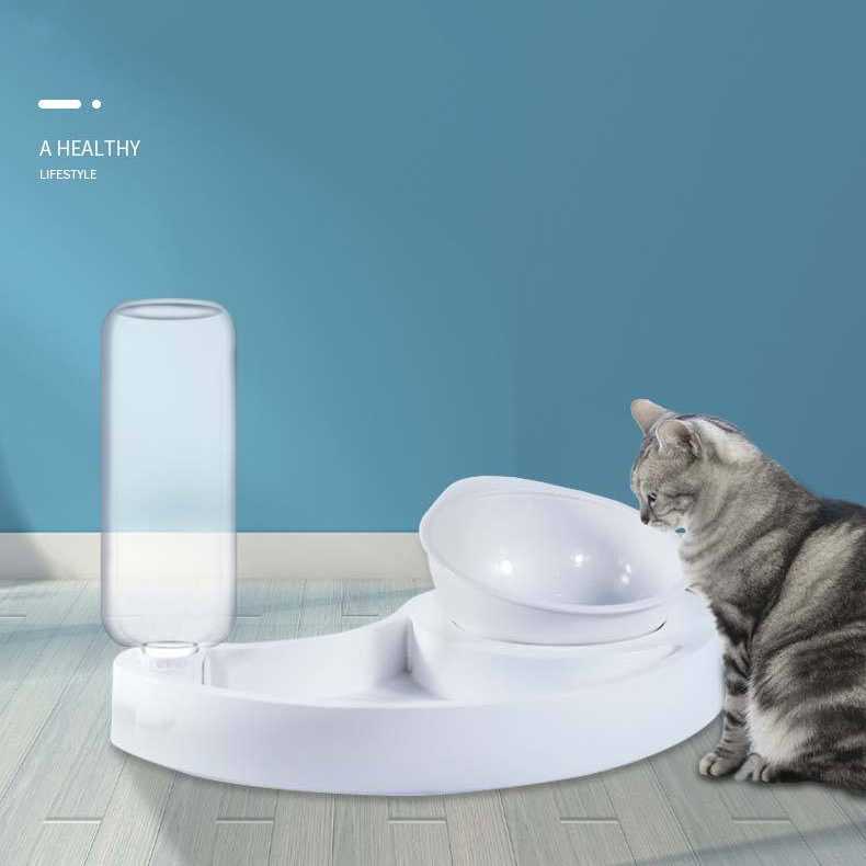 Pet Double Bowl Automatic Water Dispenser Food Dog Food Bowl Cat Water Bowl Pet Tableware