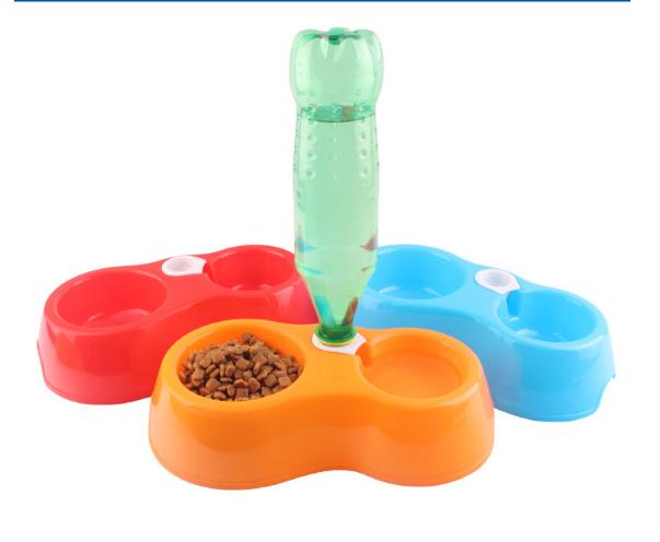 Pet Double Food Bowl Dualuse Pet Bottle Water Feeder Dog Water Bottle