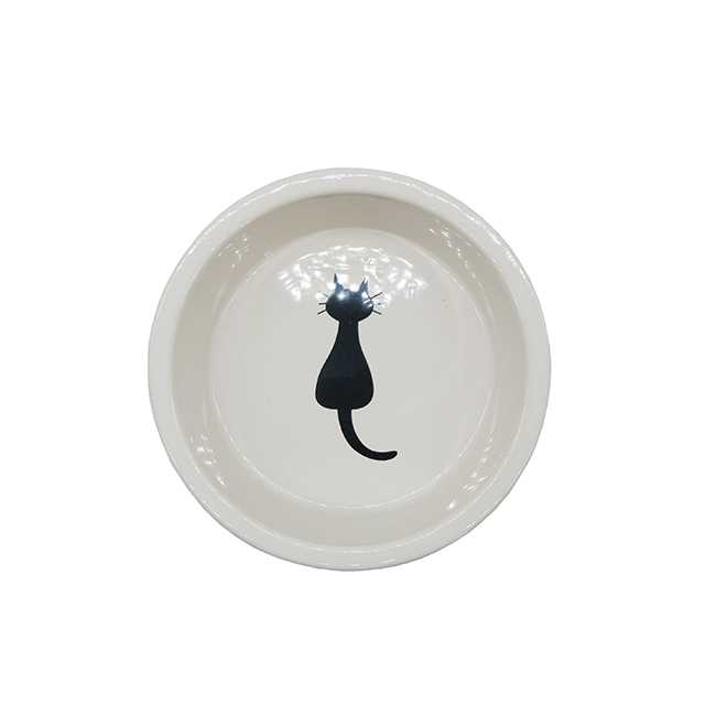 Pet Products Ceramic Cat Food Water Dish Round Ceramic Pet Bowl