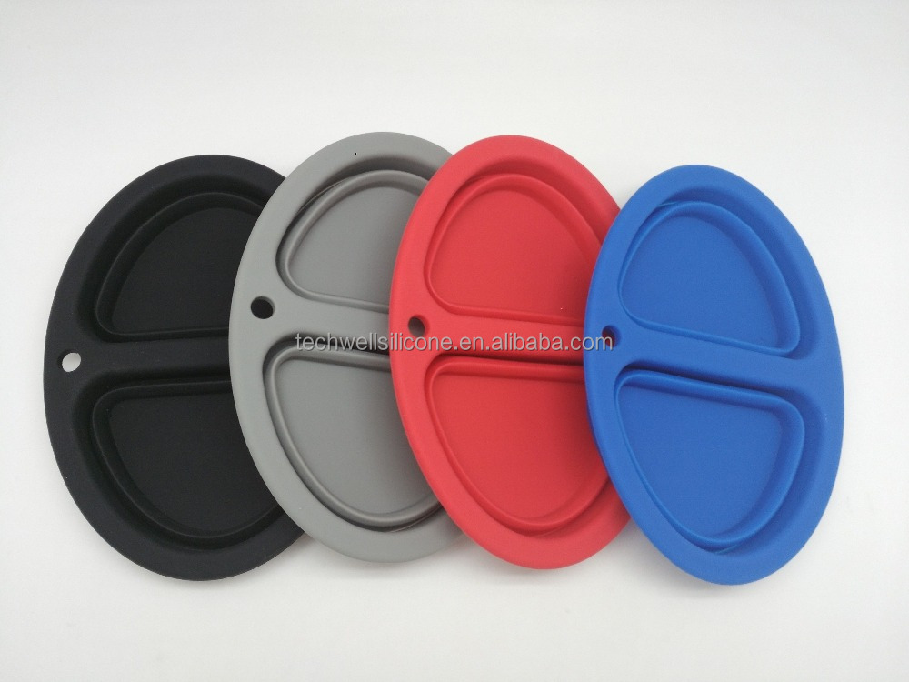 Pet Products Silicone Pet Bowl Devided Two Bowls Silicone Pet Bowl