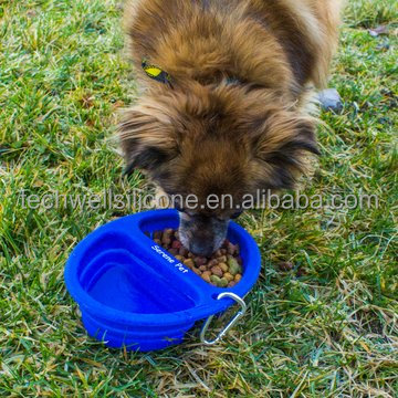 Pet Products Silicone Pet Bowl Devided Two Bowls Silicone Pet Bowl