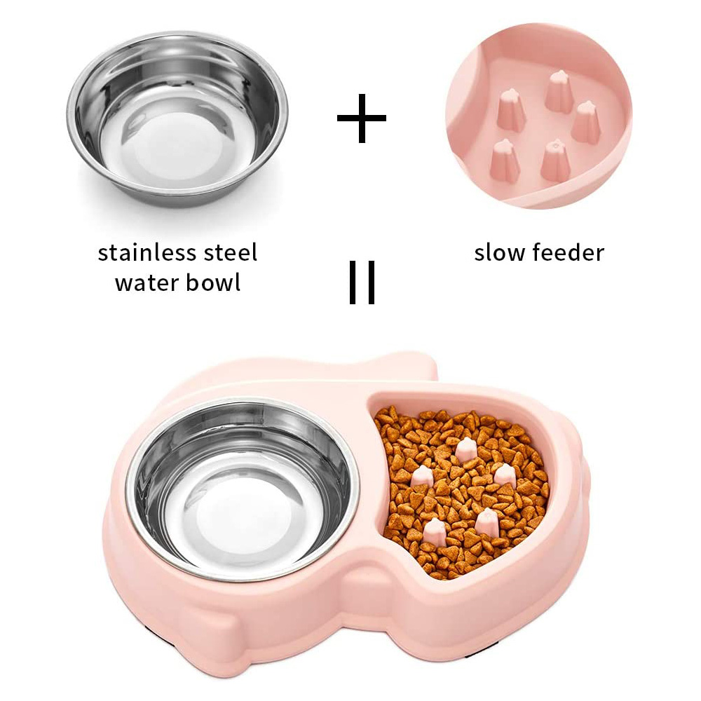 Pet Slow Feeder Ceramic Cat Dog Bowl Dog Dish Slow Feeding Food Bowls Bulldog Puppy Medium Dogs Pet Diet