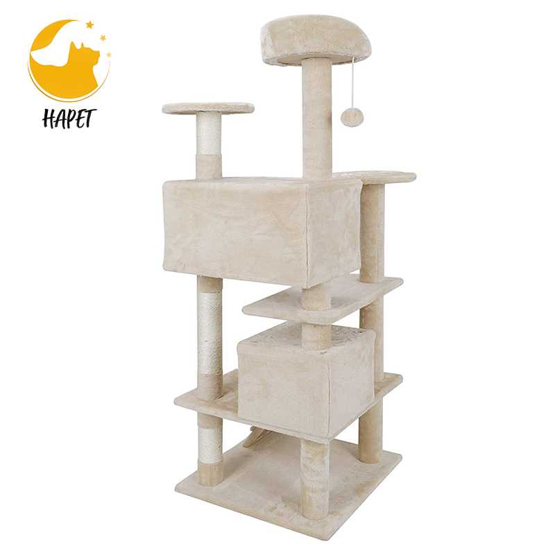 Pet Suppliers Cat Climbing Tree House Wood Floor To Ceiling Cat Tree House