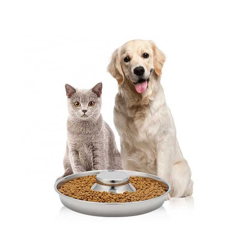 Pet Supplies Cat Dog Slow Eating Water Food Stainless Steel Bowl