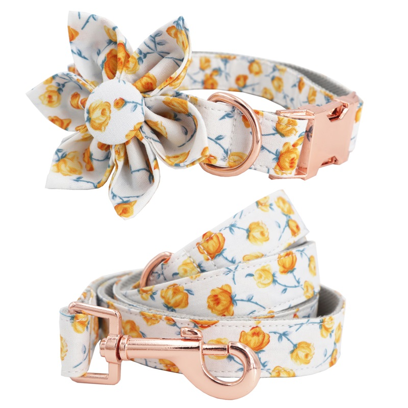 Pet Supplies Cotton Dog Collar Bow Tie Metal Buckle Dog Collars Leash