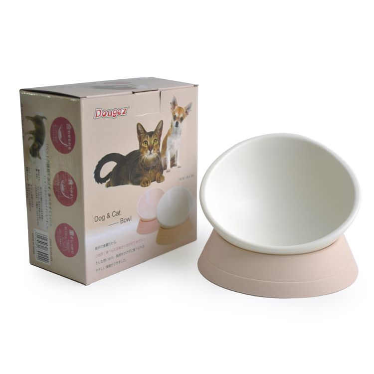 Pet Supplies Tiltable Cat Bowl Antislip HardWearing Pet Dog Bowl