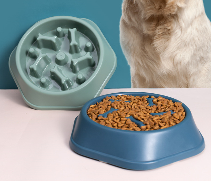 Plastic Dog Bowl Travel Feeding Feed Bowl Pet Dog Slow Food Bowl
