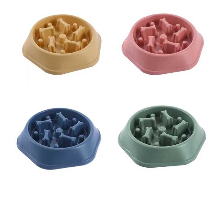 Plastic Dog Bowl Travel Feeding Feed Bowl Pet Dog Slow Food Bowl