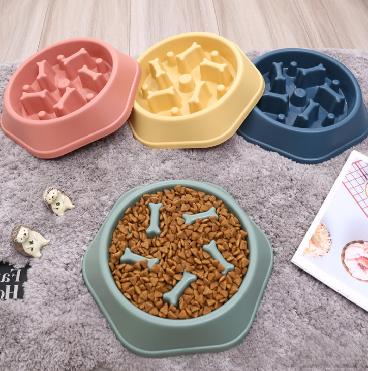 Plastic Dog Bowl Travel Feeding Feed Bowl Pet Dog Slow Food Bowl