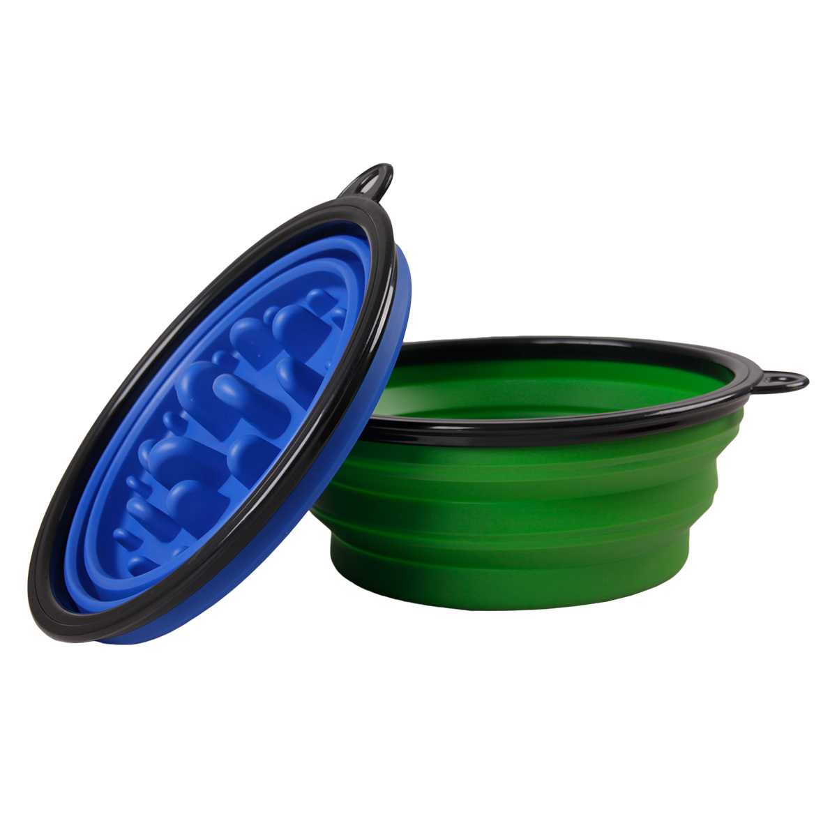 Plastic Durable Travel Folding Jungle Slow Food Dog Pet Bowl