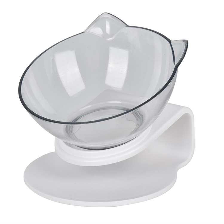 Plastic Environmental Protection ABS 15 Degree Tilt Protect Neck Guard Double Cat Food Bowl