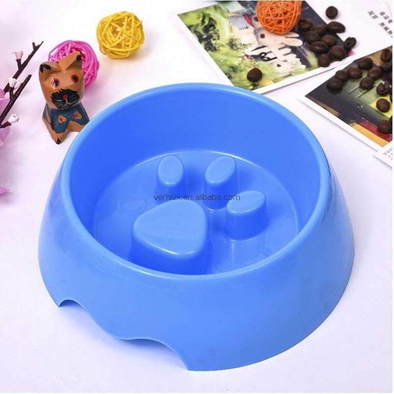 Plastic Personalized Footprints Raised Pet Water Bowl Dog Cat