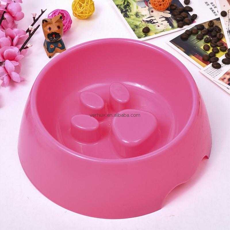 Plastic Personalized Footprints Raised Pet Water Bowl Dog Cat