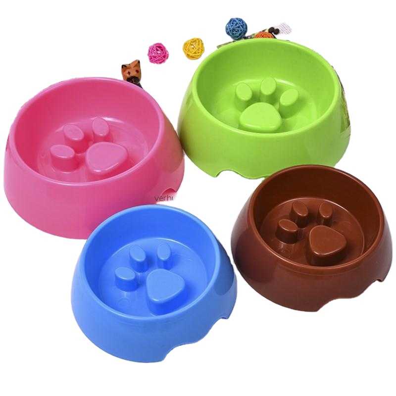 Plastic Personalized Footprints Raised Pet Water Bowl Dog Cat