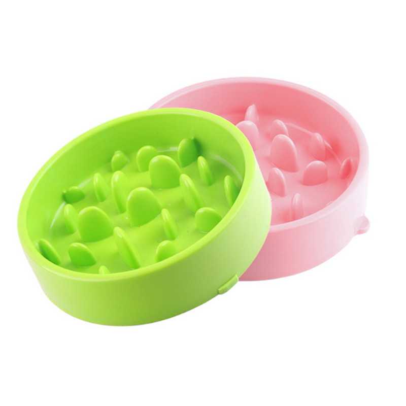 Plastic Pet Slow Food Water Bowl Feeder Bloat Stop Dog Food Interactive Puzzle Non Skid Feeder