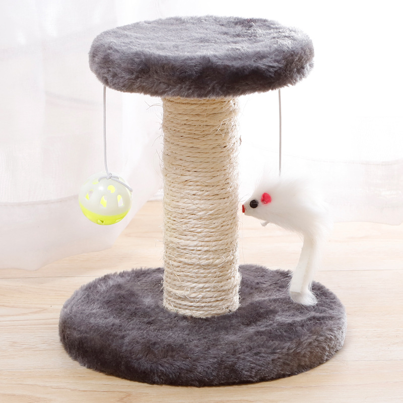 Plush Sisal Cat Tree Toy Scratching Post With Ball Mice