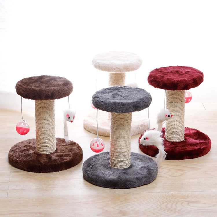 Plush Sisal Cat Tree Toy Scratching Post With Ball Mice