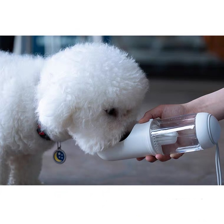 Portable Convenient 330ml Dog Bowl With Lid Kitten Feeding Bottle Outdoor Pet Water Bottle