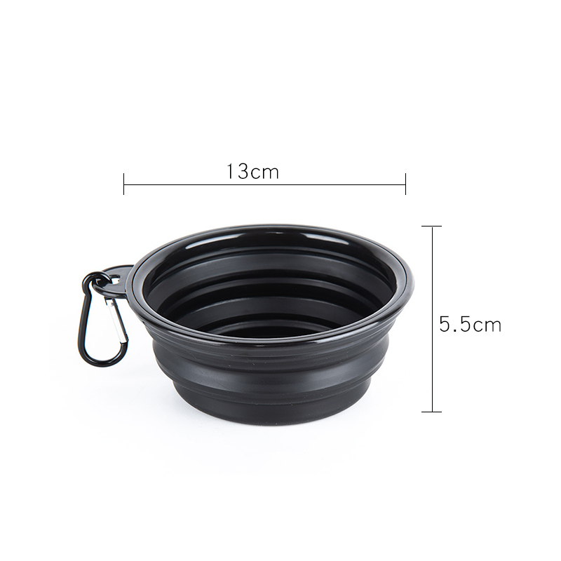 Portable Pet Dog Cat Collapsible Foldable Bowl Travel Camping Food Water Feeder Bowl With Hook
