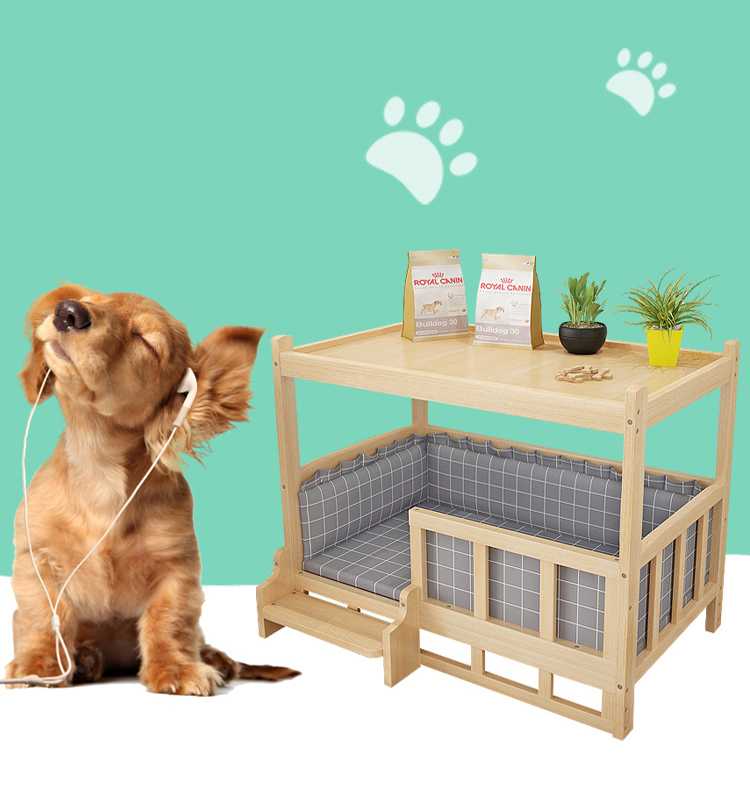 Products Wooden Ecofriendly Cat Furniture Dog Nest Pet Beds Bunk House