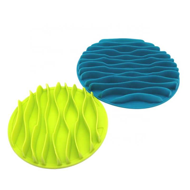 Promotional Pet Food Non Toxic Waves Silicone Slow Feeder Dog Bowl