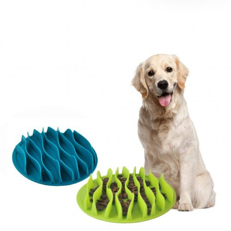 Promotional Pet Food Non Toxic Waves Silicone Slow Feeder Dog Bowl