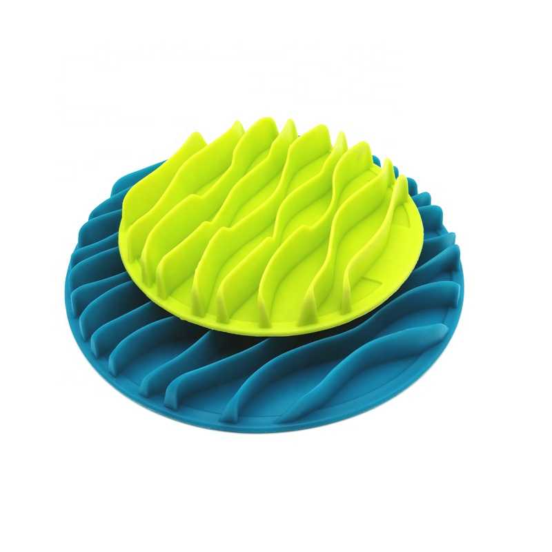 Promotional Pet Food Non Toxic Waves Silicone Slow Feeder Dog Bowl