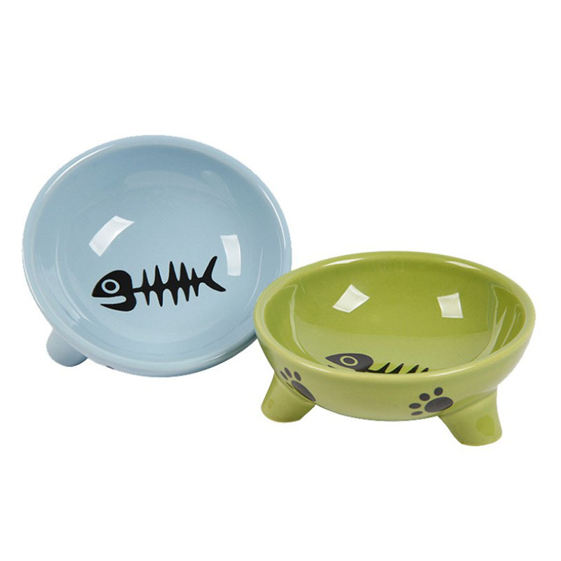 Ready To Ship Ceramic Cat Dog Cartoon Pet Food Porcelain Bowl
