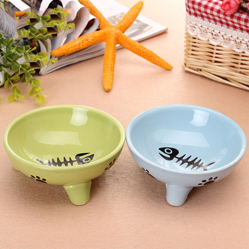Ready To Ship Ceramic Cat Dog Cartoon Pet Food Porcelain Bowl