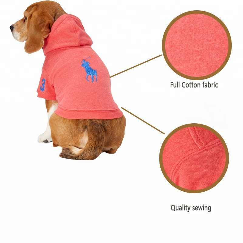 Red White Fleecelined Pet Clothing Large Plain Pet Dog Hoodie