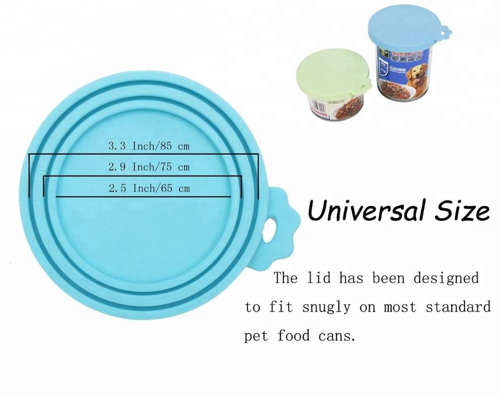 Reusable Storage Cap Silicone Tin Pet Cans Food Can Cover Lid Pet Bowls Feeders Pet Toy Food Grade Siliconeplastic BSCI