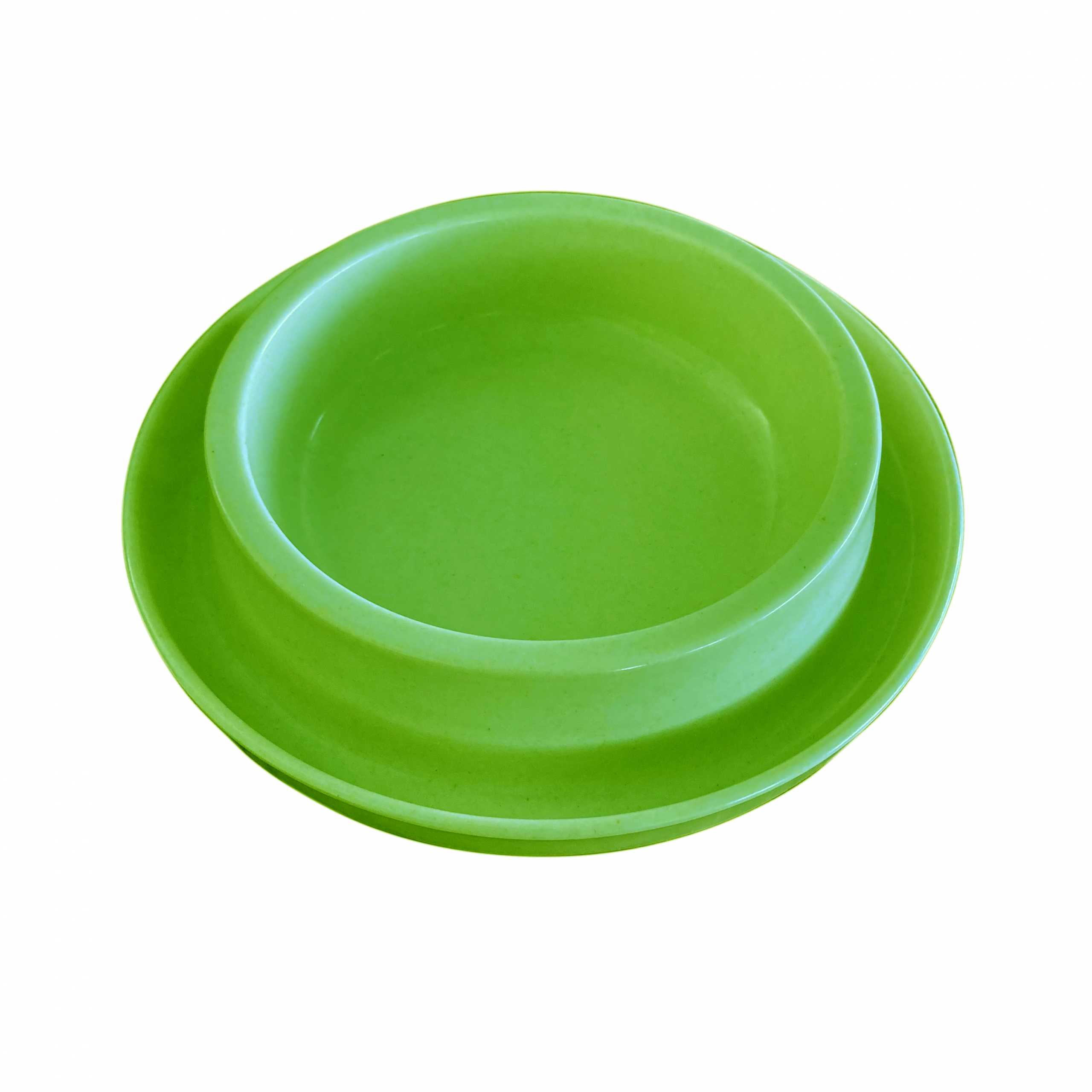 Round Shape Nonslip Pet Bowl Solid Color Pet Cat Bowl Bamboo Pet Dog Bowl