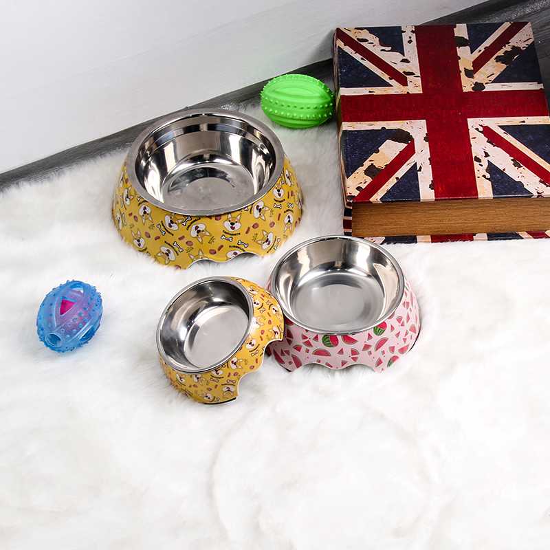 Saiji Amazon Best Portable Removable Metal 304 Stainless Steel Pet Dogs Feeder Dish Pet Ant Bowl