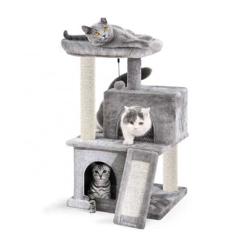 Sisal Small Climbing Scratch Pet Scratcher Wood Condo Furniture Tower Cat Tree