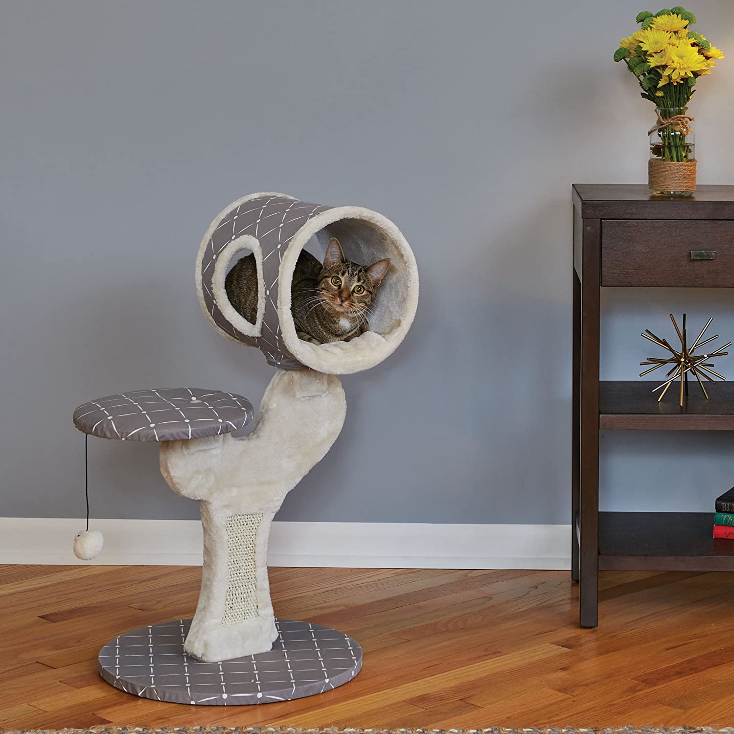 Small Indoor Houses Type Cats Application Cat Scratching Tower Tree Warm Easy To Clean Wood Cat Tree