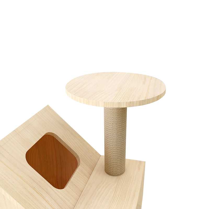 Small Solid Wood Cat Climbing Frame Scratching Post Cat Tree House Cat Toy Pet Supplies