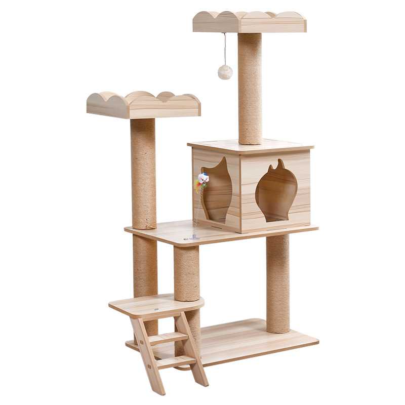 Solid Wood Cat Tree House Cat Nest Cat Scratch Board