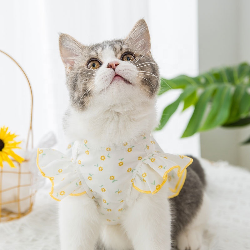 Spring Pet Thin Breathable Flower Shirt Cat Cute Dress Small Dog Summer Clothes