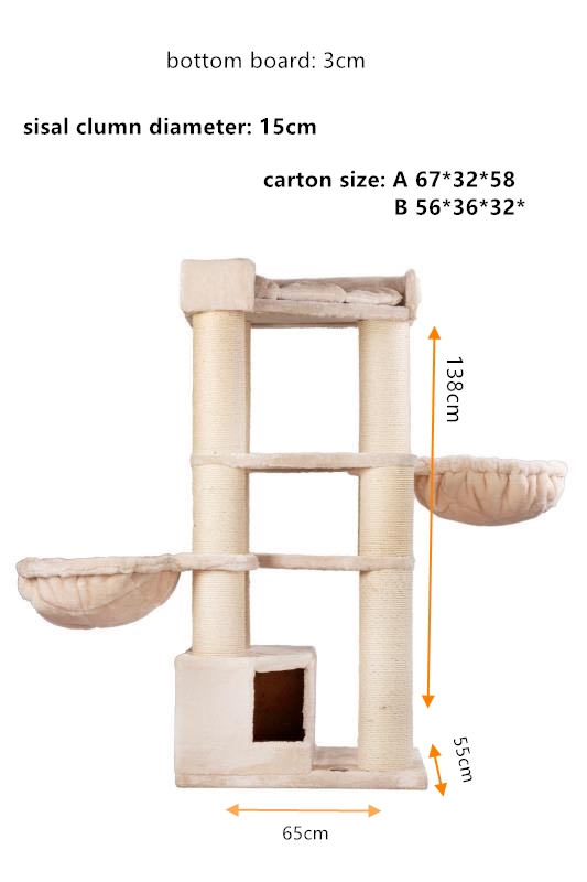 Stable Large Solid Wood Cat Climbing Frame Cat Tree
