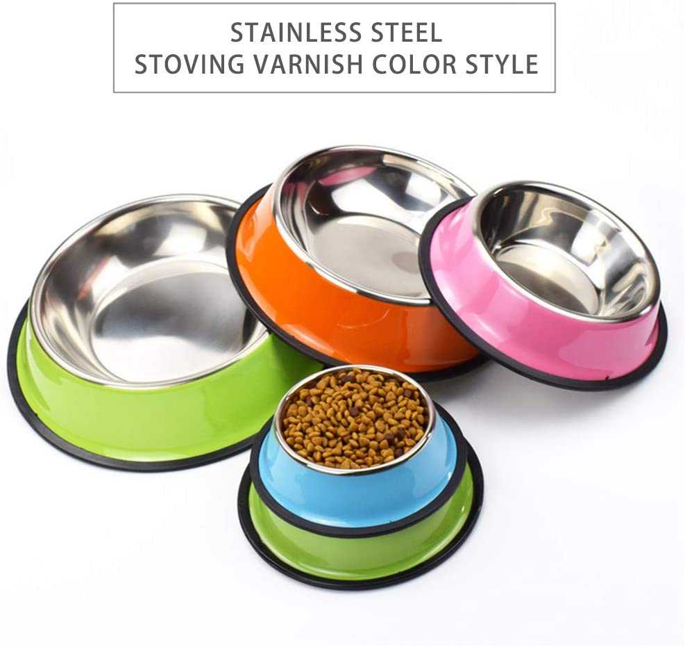 Stackable Multicolor Stainless Steel Dog Bowl Pet Feeding Bowl Cat Water Bowl